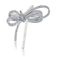 JwL Luxury Pearls Luxus női bross gyöngyökkel 2 az 1-ben Masni JL0666