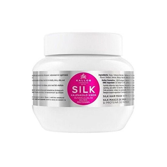 Kallos KJMN hidratáló hajpakolás olívaolajjal és selyemproteinnel (Silk Hair Mask with Olive Oil and Silk P