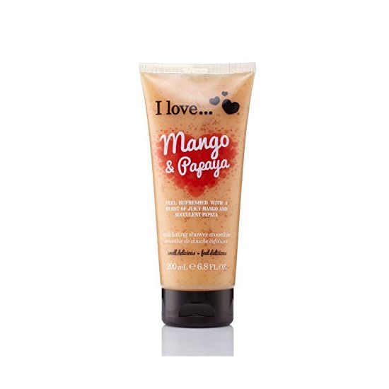 I Love Cosmetics Natúr peeling hatású tusfürdő mangó és papaya illattal (Mango & Papaya Exfoliating Shower Smoothie)