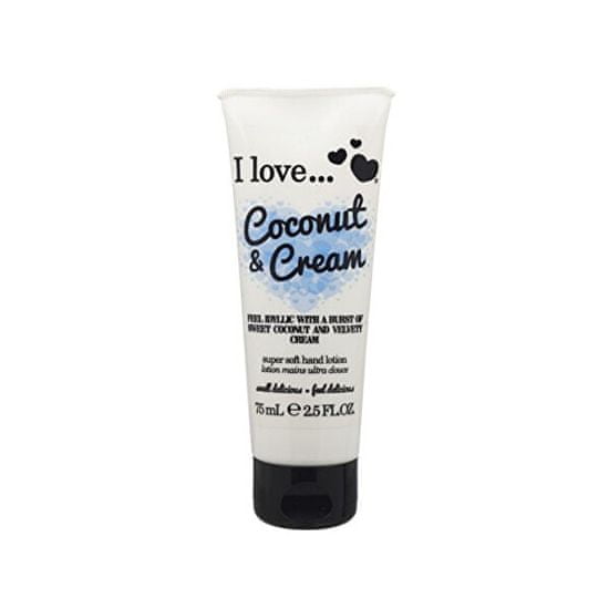 I Love Cosmetics Tápláló kézkrém kókusz és bársonyos krém illattal (Coconut & Cream Super Soft Hand Lotion) 75 ml