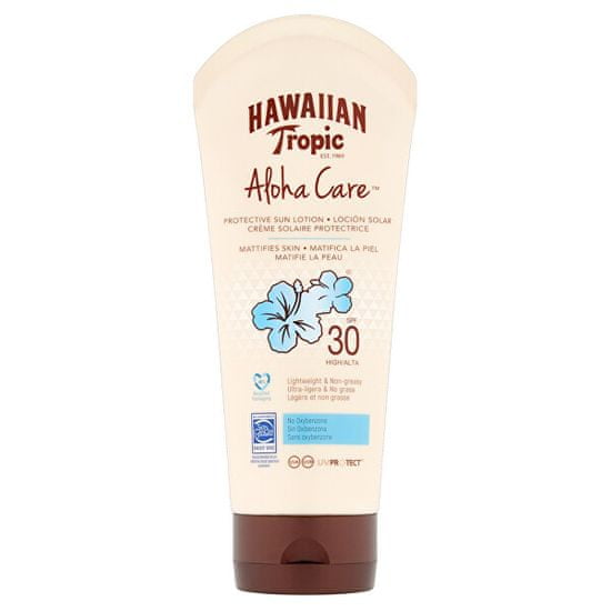 Hawaiian Tropic Mattító hatású napvédő tej SPF 30 Aloha Care (Hawaiian Tropic Protective Sun Lotion Mattifies Skin)