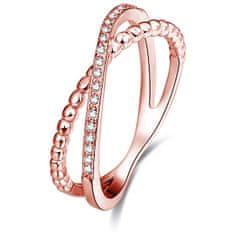 Beneto Rózsaszín aranyozott dupla ezüst gyűrű AGG195 (Kerület 50 mm)