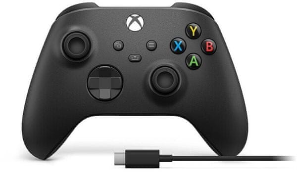  Microsoft Xbox Wireless Controller + kábel Windows rendszerhez, fekete (1V8-00002) rezgés ergonómia dizájn