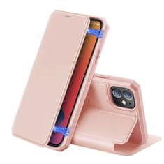 Dux Ducis Skin X bőr könyvtok iPhone 12 / 12 Pro, rózsaszín