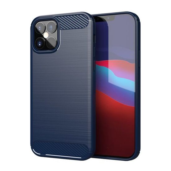 MG Carbon Case Flexible szilikon tok iPhone 12 Pro Max, kék