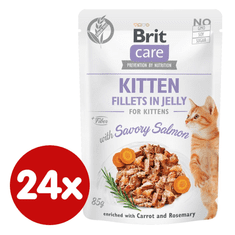 Brit Care Cat Kitten Fillets in Jelly with Savory Salmon 24x85 g