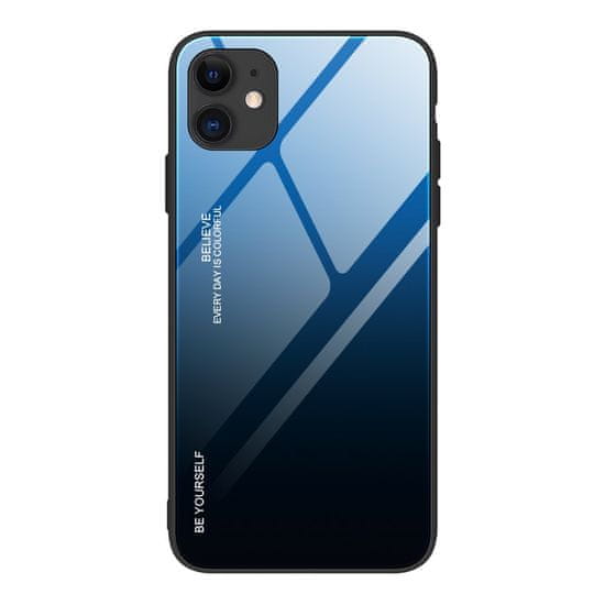 MG Gradient Glass műanyag tok iPhone 12 mini, fekete/kék