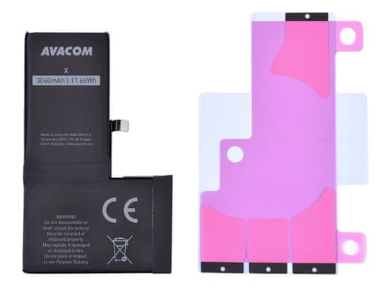 Avacom akkumulátor a következő eszközökhöz: Apple iPhone X, Li-Ion 3,81V 3060mAh (616-00346 helyettesítője) GSAP-IPHX-HC3060
