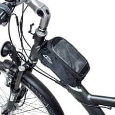 tectake Biciklis táska telefontartóval - 18 x 8,5 x 8,5 cm, fekete