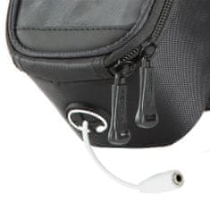 tectake Biciklis táska telefontartóval - 20,5 x 10 x 10,5 cm, fekete/szürke/kék