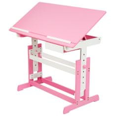 tectake Állítható magasságú gyermek íróasztal 109x55x63-94cm - fukszia