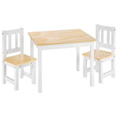 tectake ALICE gyerekgarnitúra két székkel és asztallal - fehér