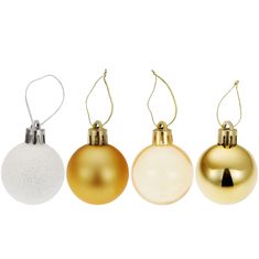 tectake 24 db-os karácsonyi törhetetlen díszkészlet fehér/ arany színben - fehér/ arany