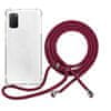 Nake String Case Samsung Galaxy A41 48210101400001, fehér átlátszó / piros