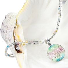 Lampglas Gyengéd női nyaklánc Sweet Childhood - Lampglas gyönggyel és tiszta ezüsttel NP22