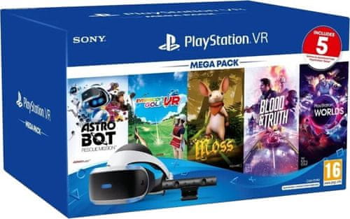 Sony VR v2 + Kamera v2 + PS5 adapter + 5 játék (VR Worlds, Moss, Blood & Truth, Astrobot, Ev. Golf) virtuális valóság OLED kijelző 120hz
