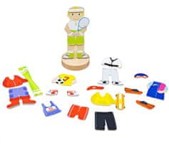 Bigjigs Toys mágneses öltöztető puzzle sport tevékenységek