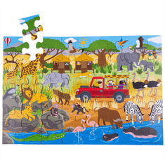 Bigjigs Toys African Adventure Floor Puzzle 48 darabos afrikai kaland puzzle