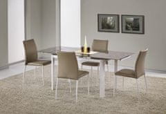 Halmar Összecsukható étkezőasztal Alston - bézs üveg / fehér fém