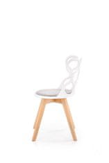 Halmar Étkező szék K308 - fehér/szürke / természetes