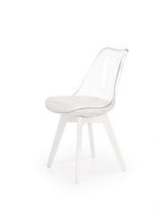 Halmar Étkező szék K245 - fehér / átlátszó