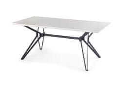 Halmar Étkezőasztal Pascal 160 - fehér fényű / fekete