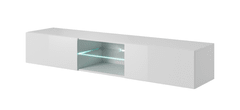 Halmar TV asztal a falon Livo 180W - fehér / fehér fényes