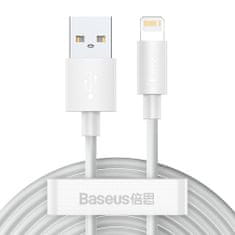 BASEUS Simple Wisdom 2x kábel USB / Lightning PD 2.4A 1.5m, fehér