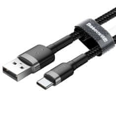BASEUS Cafule kábel USB / USB C QC 3.0 3A 1m, fekete/szürke