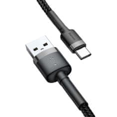 BASEUS Cafule kábel USB / USB C QC 3.0 3A 1m, fekete/szürke