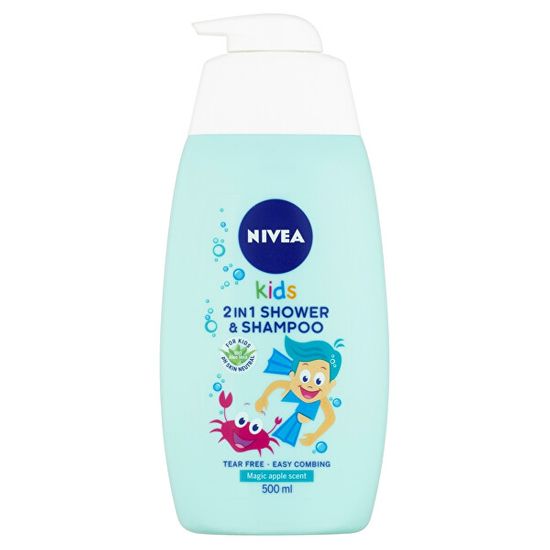 Nivea Gyermek tusfürdő és sampon 2 az 1-ben alma illattal (2 in Shower & Shampoo) 500 ml