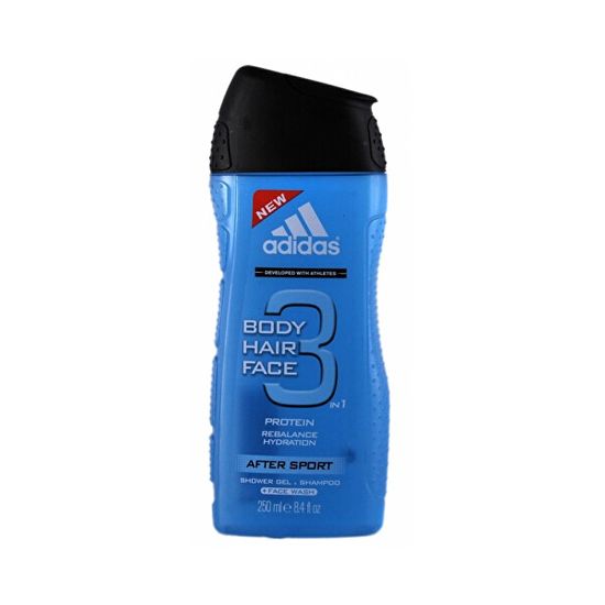 Adidas Tusfürdő és sampon férfiaknak 3 az 1-ben Body Hair Face After Sport (Shower Gel & Shampoo)