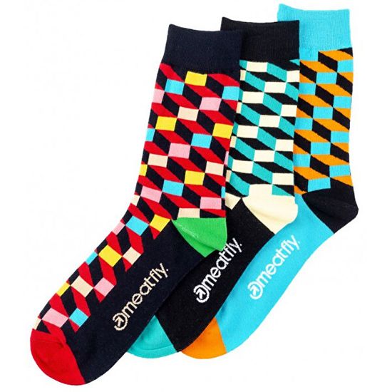 MEATFLY Férfi zokni szett 3D Checkers socks S19