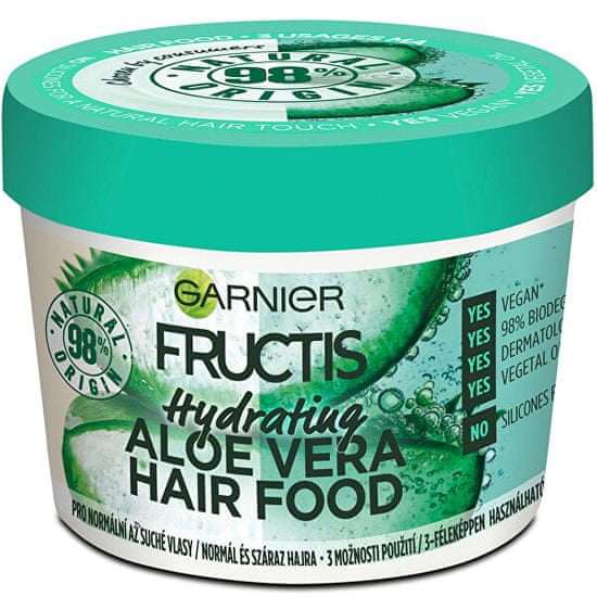 Garnier Hidratáló maszk normál és száraz hajra Fructis (Aloe Vera Hair Food) 390 ml