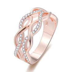 Beneto Rózsaszín aranyozott ezüst gyűrű cirkónium kővel AGG333 (Kerület 58 mm)