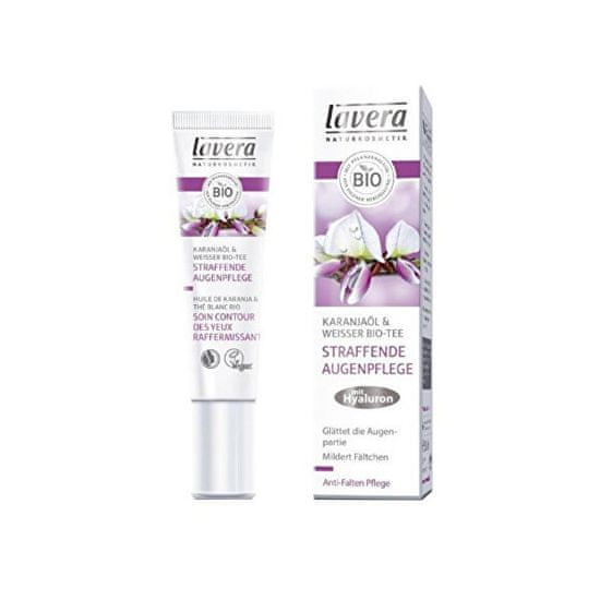Lavera BIO fehér tea & Karanja olaj bőrfeszesítő szemkörnyékápoló krém (Firming Eye Cream) 15 ml