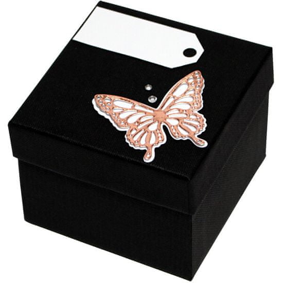 Giftisimo Luxus ajándékdoboz bronz színű pillangóval díszítve