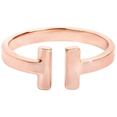 Troli Nyitott rózsaszín arany bevonatú acél gyűrű (Kerület 58 mm)