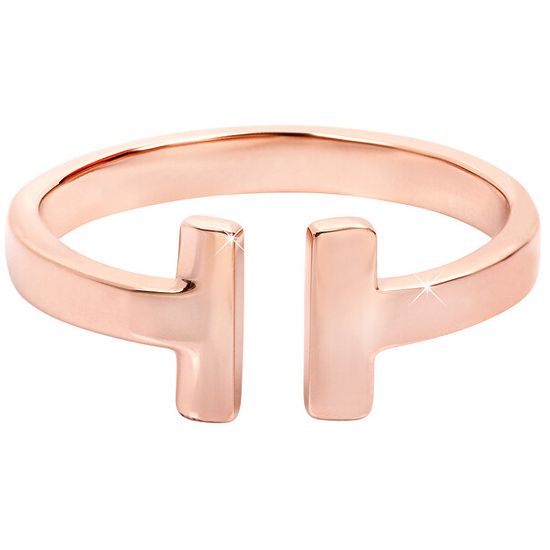 Troli Nyitott rózsaszín arany bevonatú acél gyűrű