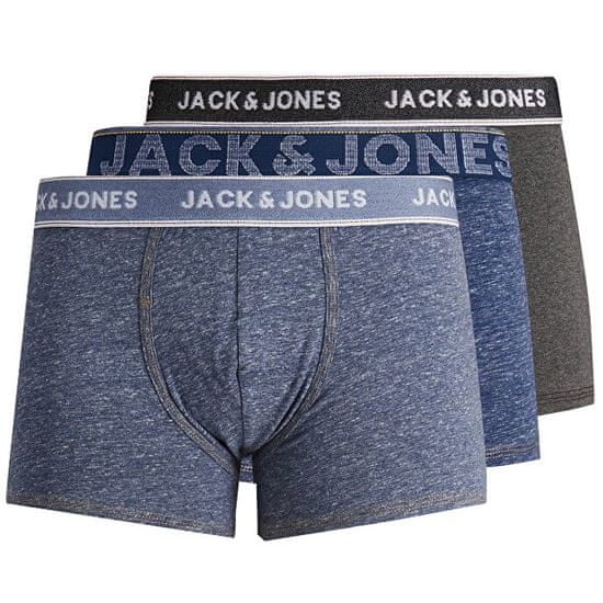 Jack&Jones 3 PACK - férfi boxeralsó JACDENIM TRUNKS 12168858 Navy Blazer