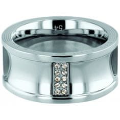Tommy Hilfiger Luxus acél gyűrű kristályokkal TH2780034 (Kerület 56 mm)