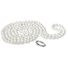 JwL Luxury Pearls Hosszú nyaklánc fehér igazgyöngyökből JL0076