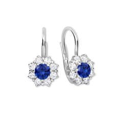 Brilio Silver Ezüst fülbevaló kristályokkal 436 001 00322 04 - kék