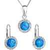 Csillogó ékszer szett Preciosa kristályokkal 39160.1 & blue s.opal (fülbevalók, lánc, medál)