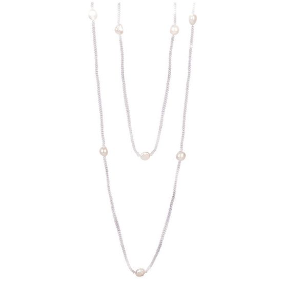 JwL Luxury Pearls Hosszú nyaklánc fehér igazgyöngyökből JL0427
