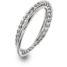 Hot Diamonds Luxus ezüst gyűrű valódi gyémánttal Jasmine DR210-el (Kerület 51 mm)