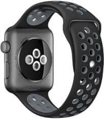 4wrist Szilikon szíj Apple Watch - Fekete/Szürke 42/44/45/49 mm