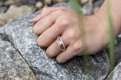 Beneto Rózsaszín aranyozott ezüst gyűrű cirkónium kövekkel AGG326 (Kerület 50 mm)
