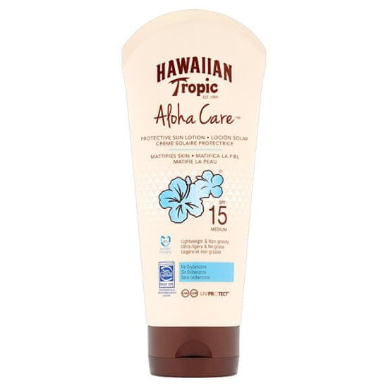 Hawaiian Tropic Mattító hatású napvédő tej SPF 15 Aloha Care (Hawaiian Tropic Protective Sun Lotion Mattifies Skin)
