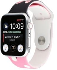 4wrist Szilikon szíj Apple Watch - Rózsaszín-fekete Disney 42/44/45/49 mm